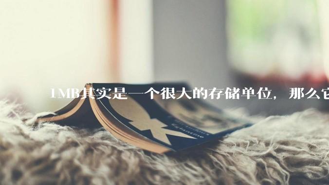 1MB其实是一个很大的存储单位，那么它的存储容量究竟有多大？